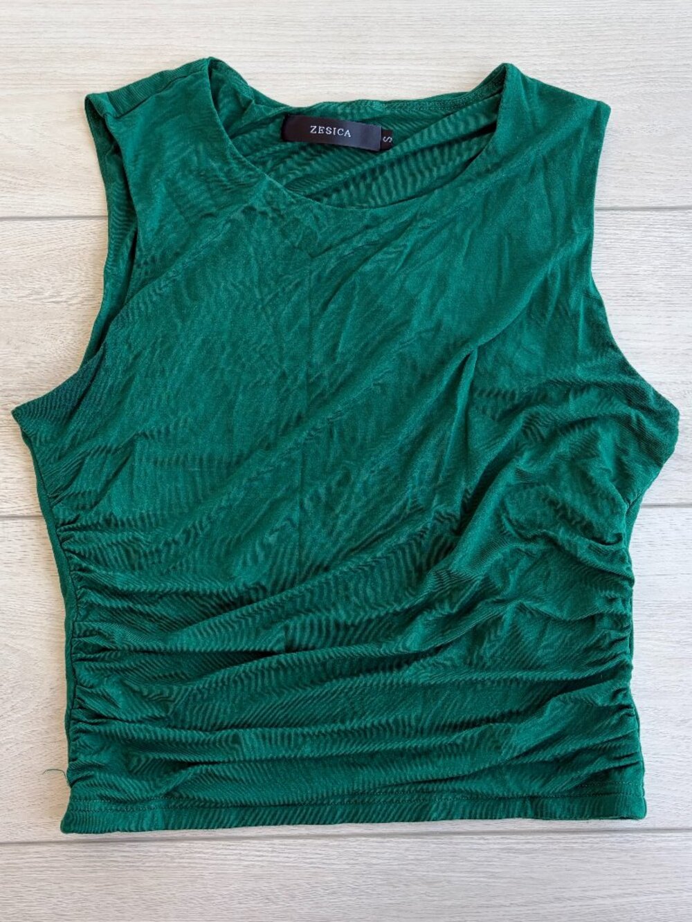 Green Ruched Tank Top